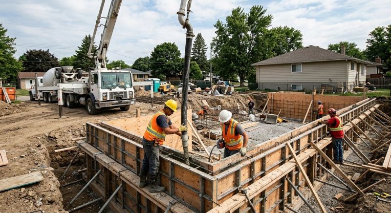 Poured Foundation Installation in Marysville, OH
